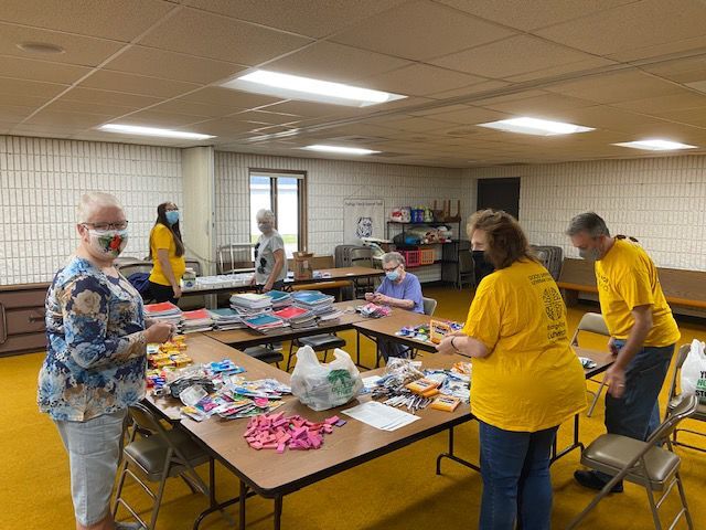 Preparing school and hygiene kits